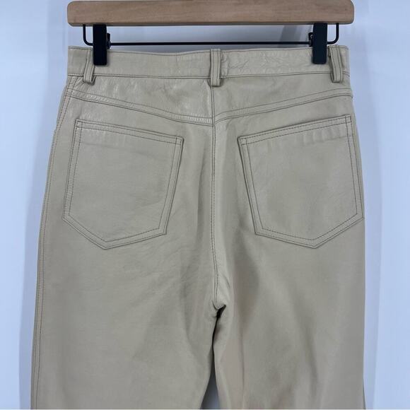 100% Italian made Leather Straight Leg Pants - size 28 - Picture 3 of 9